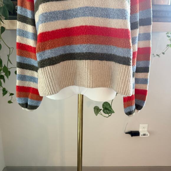 Madewell Striped Sweater Womens M Wool Alpaca Blend Pullover Coziest Yarn - Picture 4 of 9